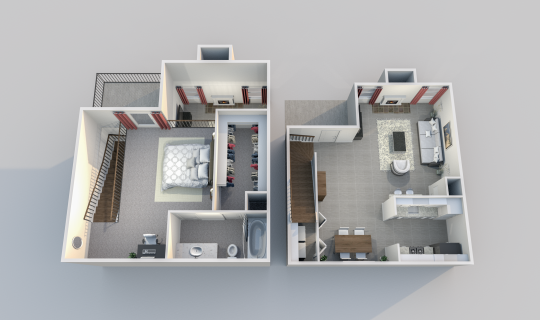 two bedroom apartment floor plan at The Caldera Apartments
