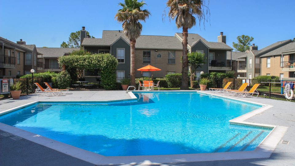 the pool at The Caldera Apartments